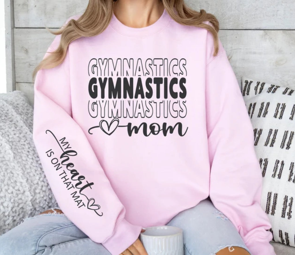 Gymnastics Mom w/ Sleeve Tee or Sweatshirt