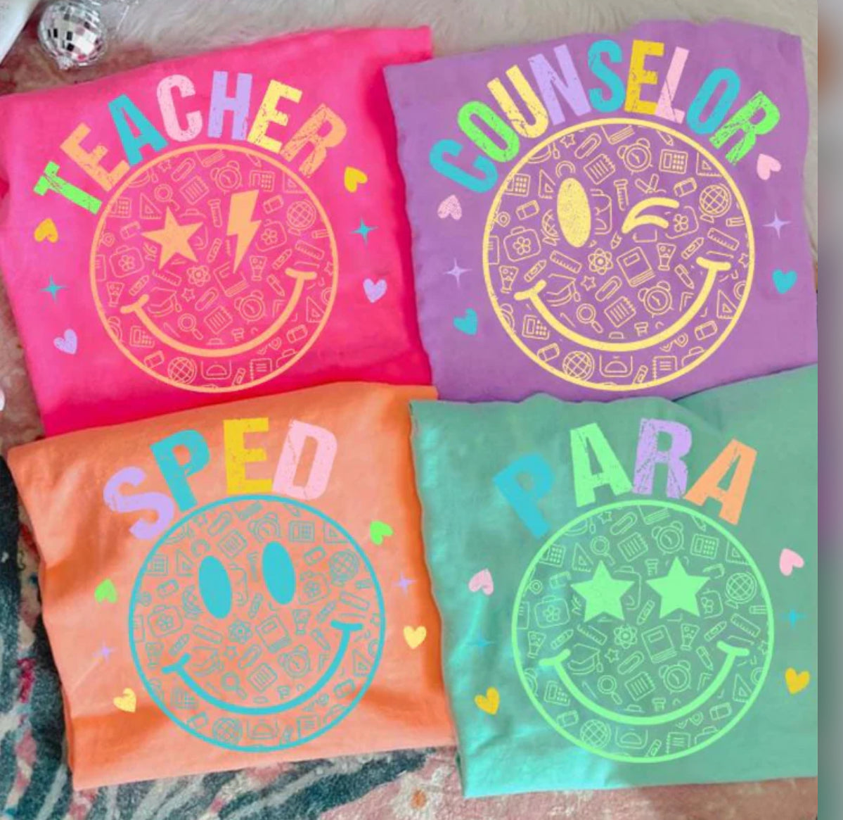 School Staff Smiley Tee