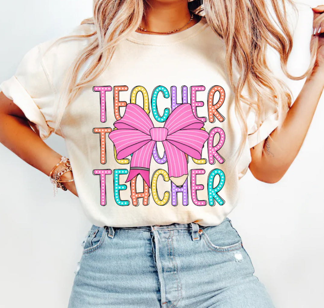 Teacher/Bow Tee