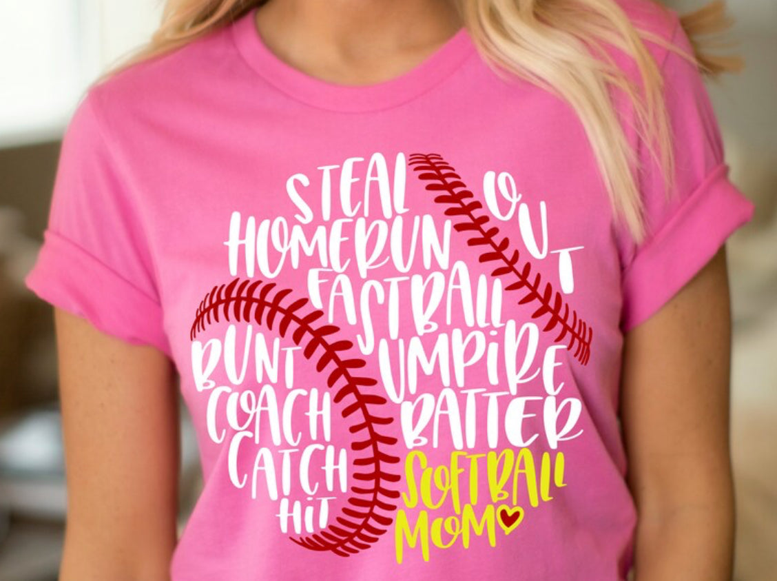 Softball Mom Crewneck Sweatshirt or Tee