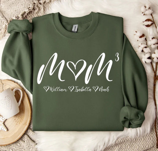 Personalized-Mom (to the * power) Crewneck Sweatshirt or Tee