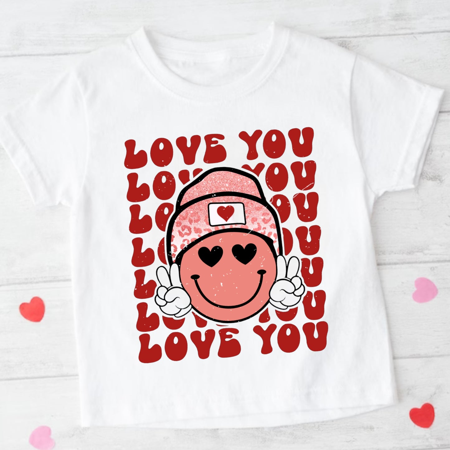 Retro Smiley Love You-Youth Tee or Crewneck Sweatshirt