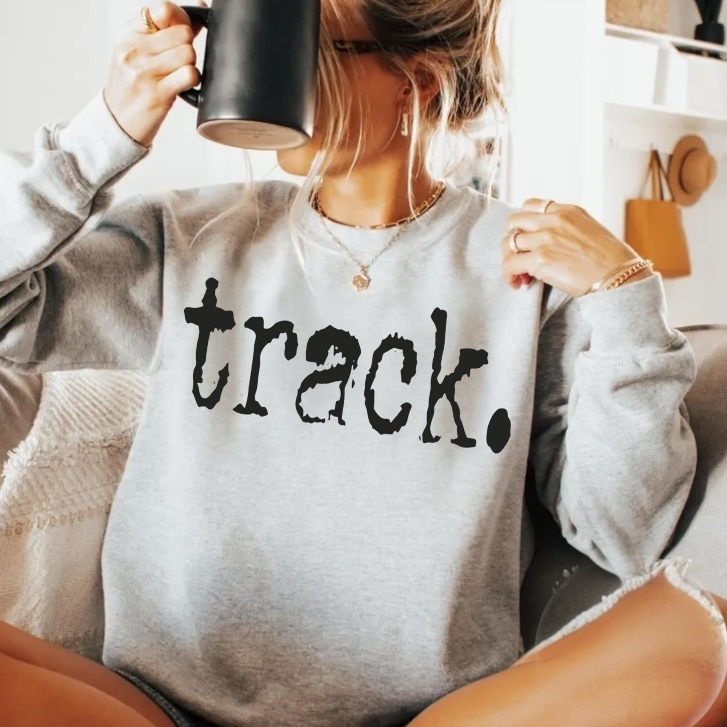 Track Typography Tee or Sweatshirt
