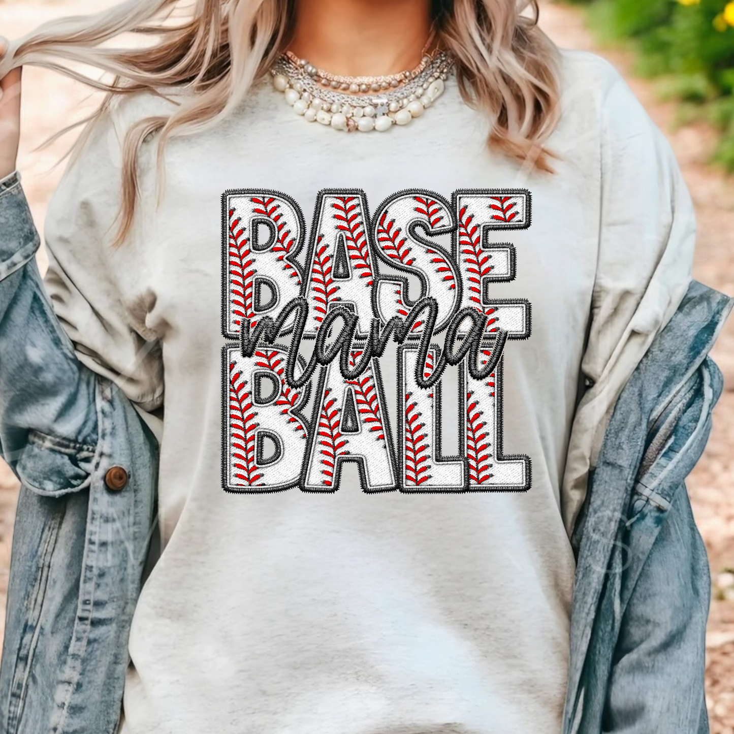 Baseball Mama-Custom Colored Tee