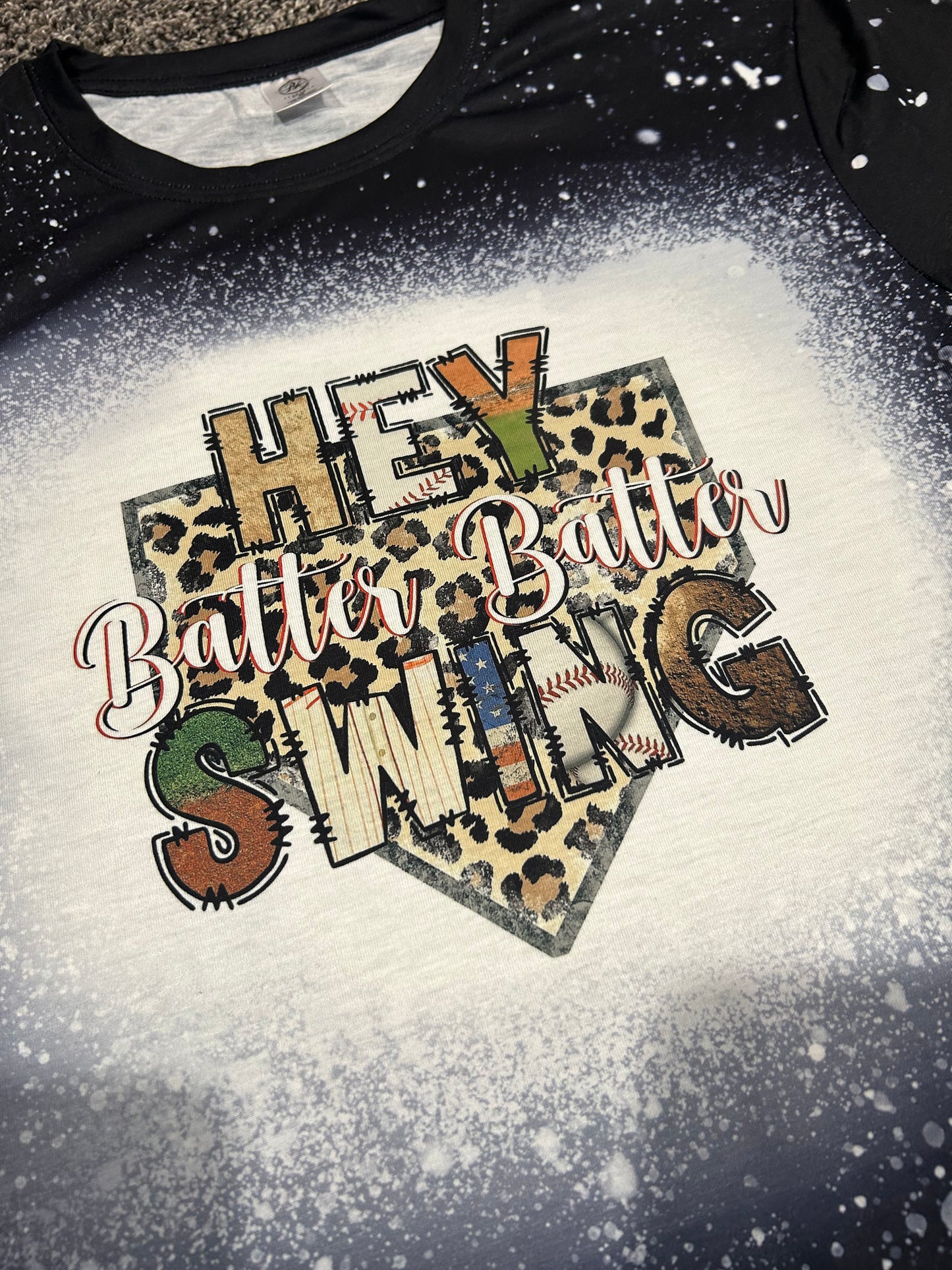 “Hey Batter” Custom Bleach Tee