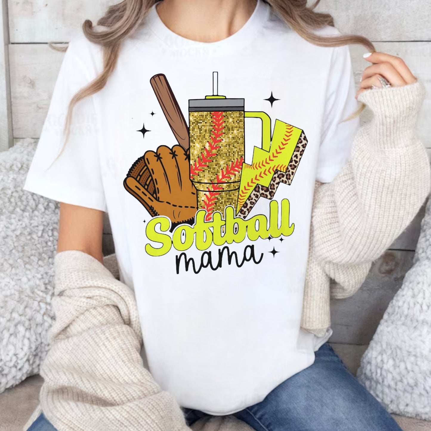 Boujie Softball Mama Crewneck Sweatshirt or Tee