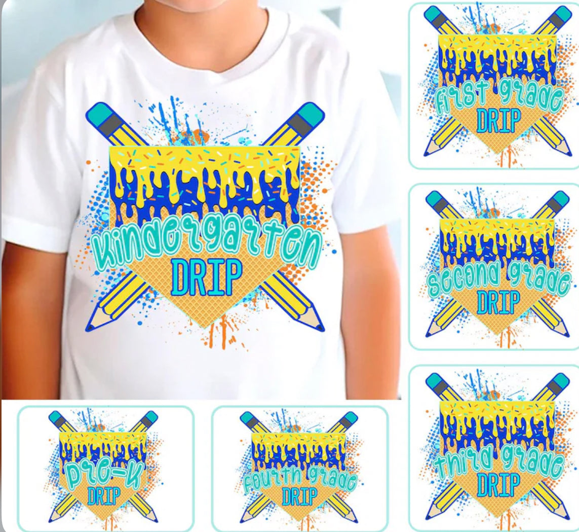 School Drip-Grade Level Youth Tee