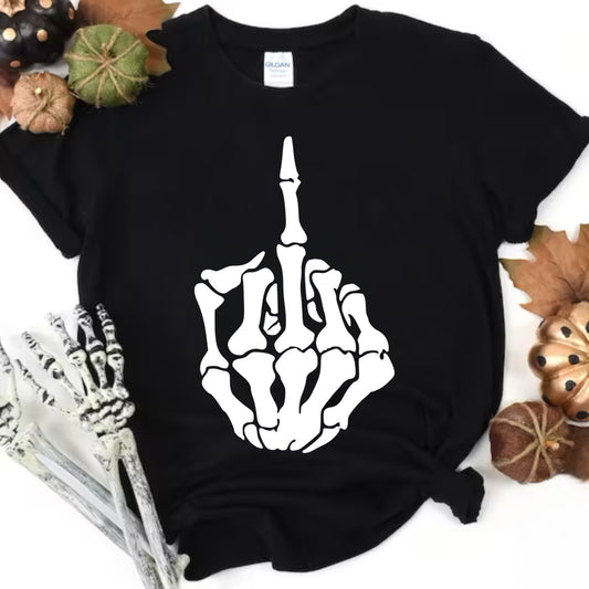 Skeleton Middle Finger Tee