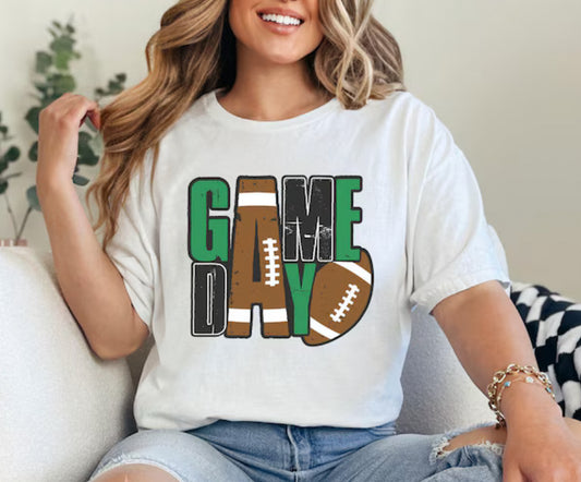 Game Day/Green & Black Tee or Sweatshirt