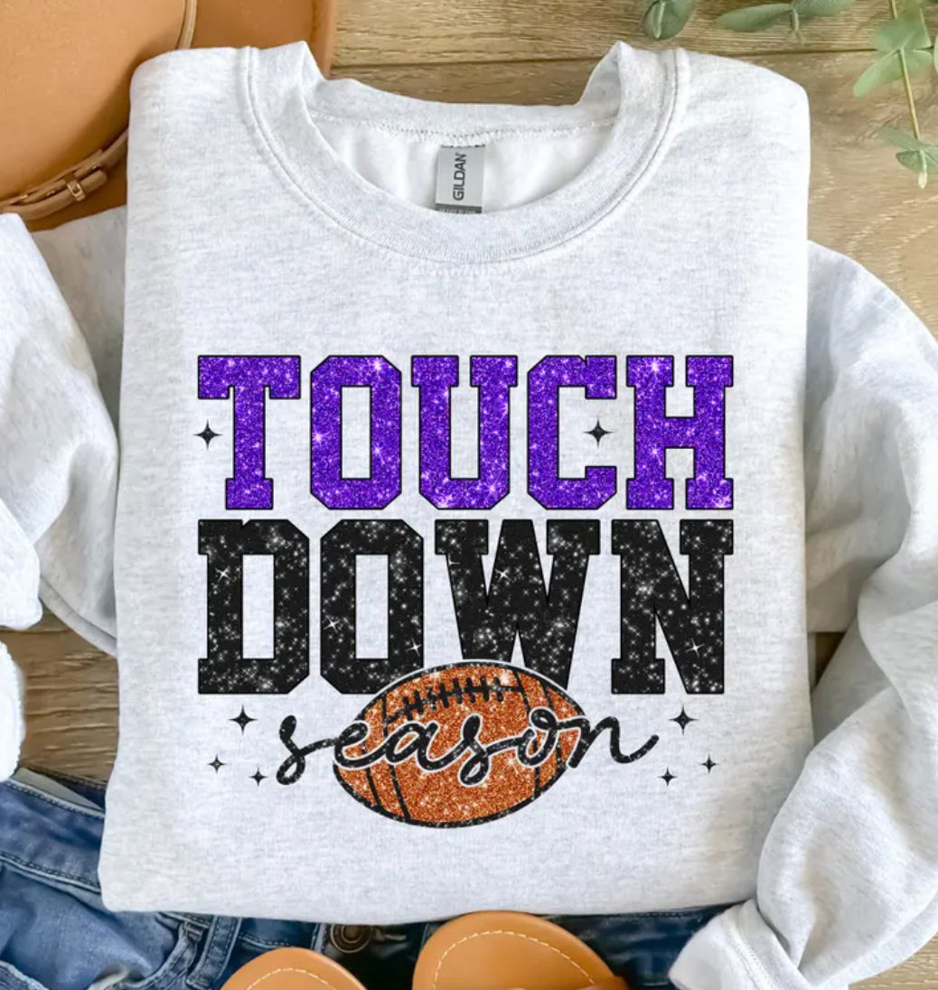 Touchdown Season/Purple Tee or Sweatshirt