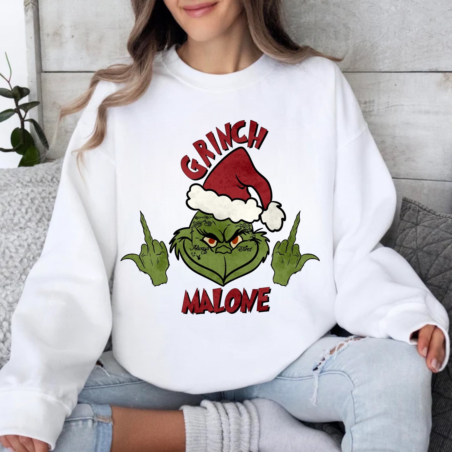 Grinch Malone- Tee or Crewneck Sweatshirt