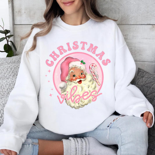 Retro Christmas Vibes-Tee or Crewneck Sweatshirt