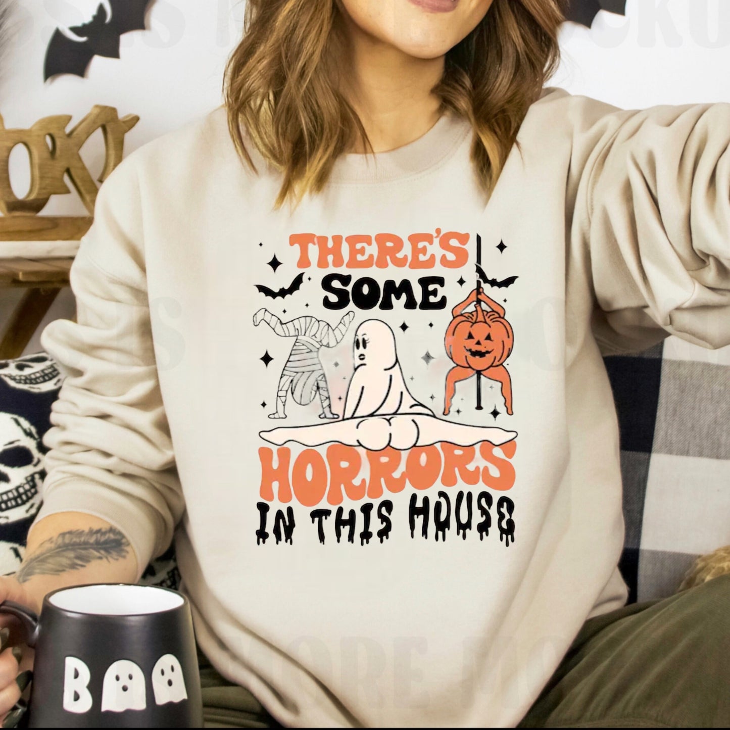 There’s Some Horrors In This House Crewneck Sweatshirt or Tee