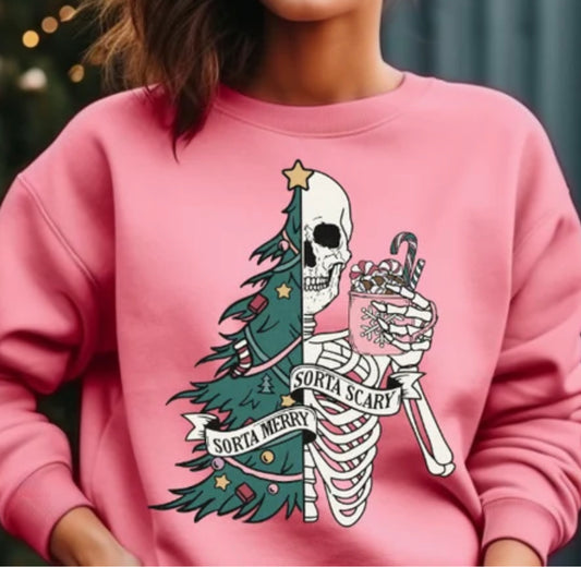 Sorta Merry Sorta Scary-Tee or Crewneck Sweatshirt