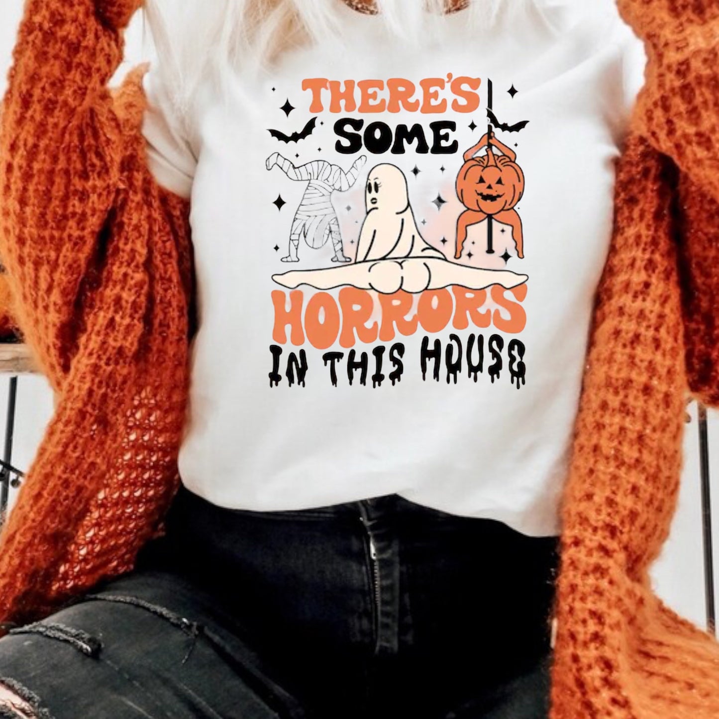 There’s Some Horrors In This House Crewneck Sweatshirt or Tee