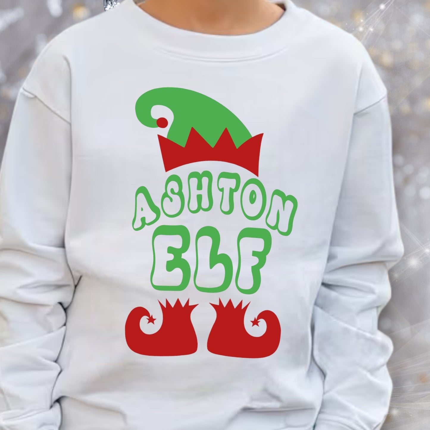 YOUTH-Personalized Elf Tee or Crewneck Sweatshirt