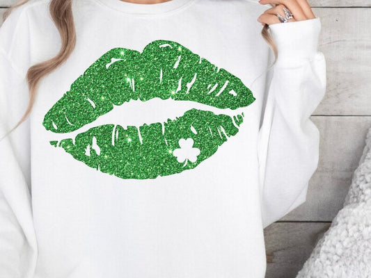 Glitter Kiss-Crewneck Sweatshirt or Tee
