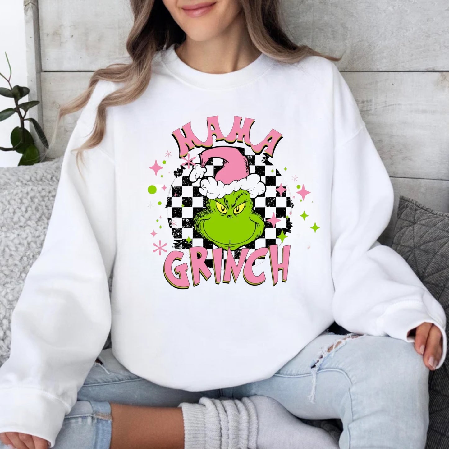 Retro Mama Grinch-Tee or Crewneck Sweatshirt
