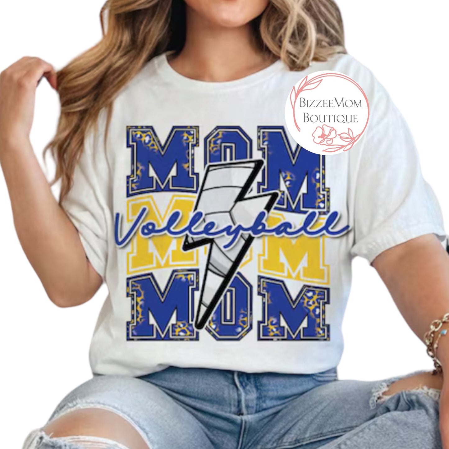 Volleyball Mom/Blue & Gold Tee or Sweatshirt