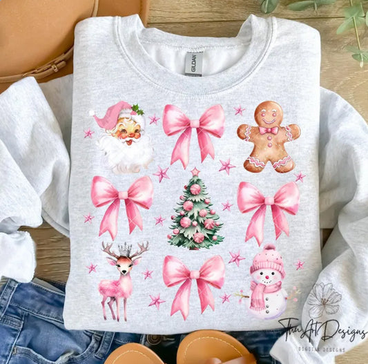 Christmas Bows- Tee or Crewneck Sweatshirtt