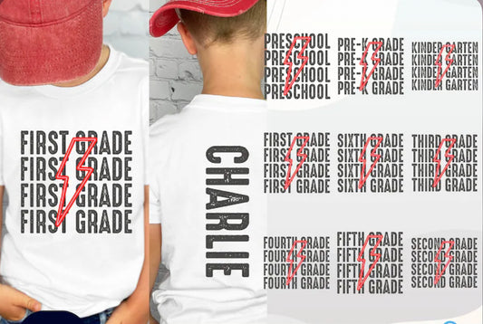 Grade/Lightening Bolt-Customizable Tee