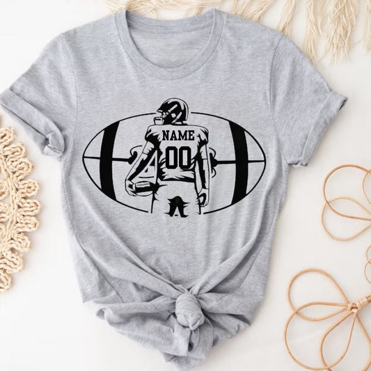 CUSTOMIZABLE Football Player Tee or Sweatshirt