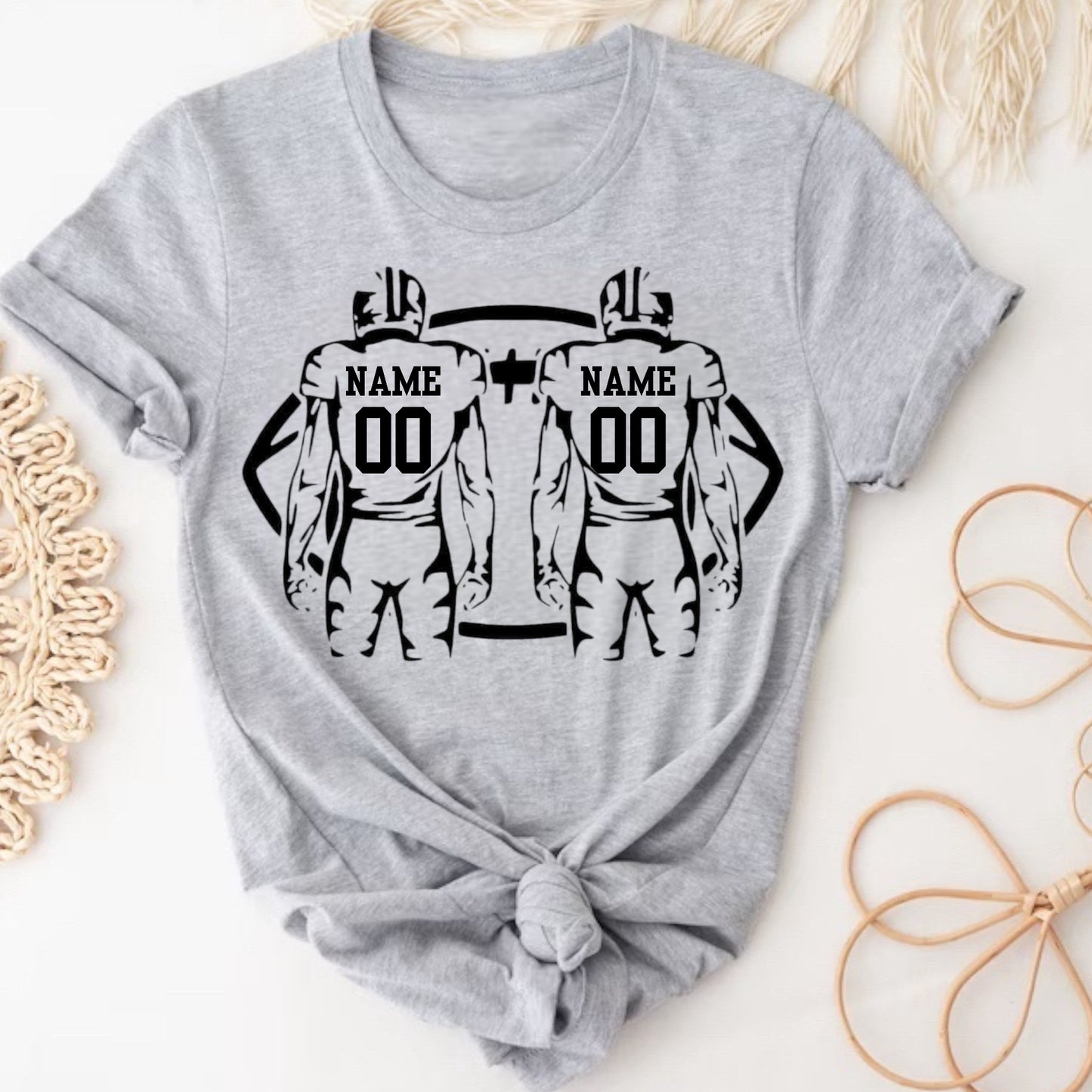 CUSTOMIZABLE (2) Football Players Tee or Sweatshirt