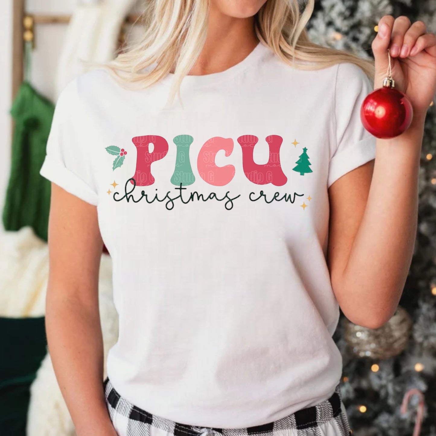 PICU-Christmas Crew-Tee or Crewneck Sweatshirt