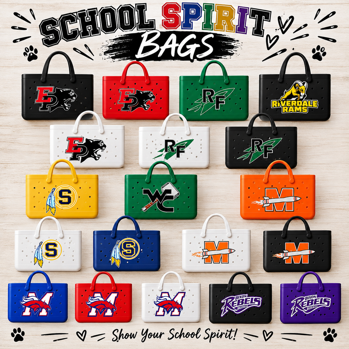 Custom School Spirit Bags