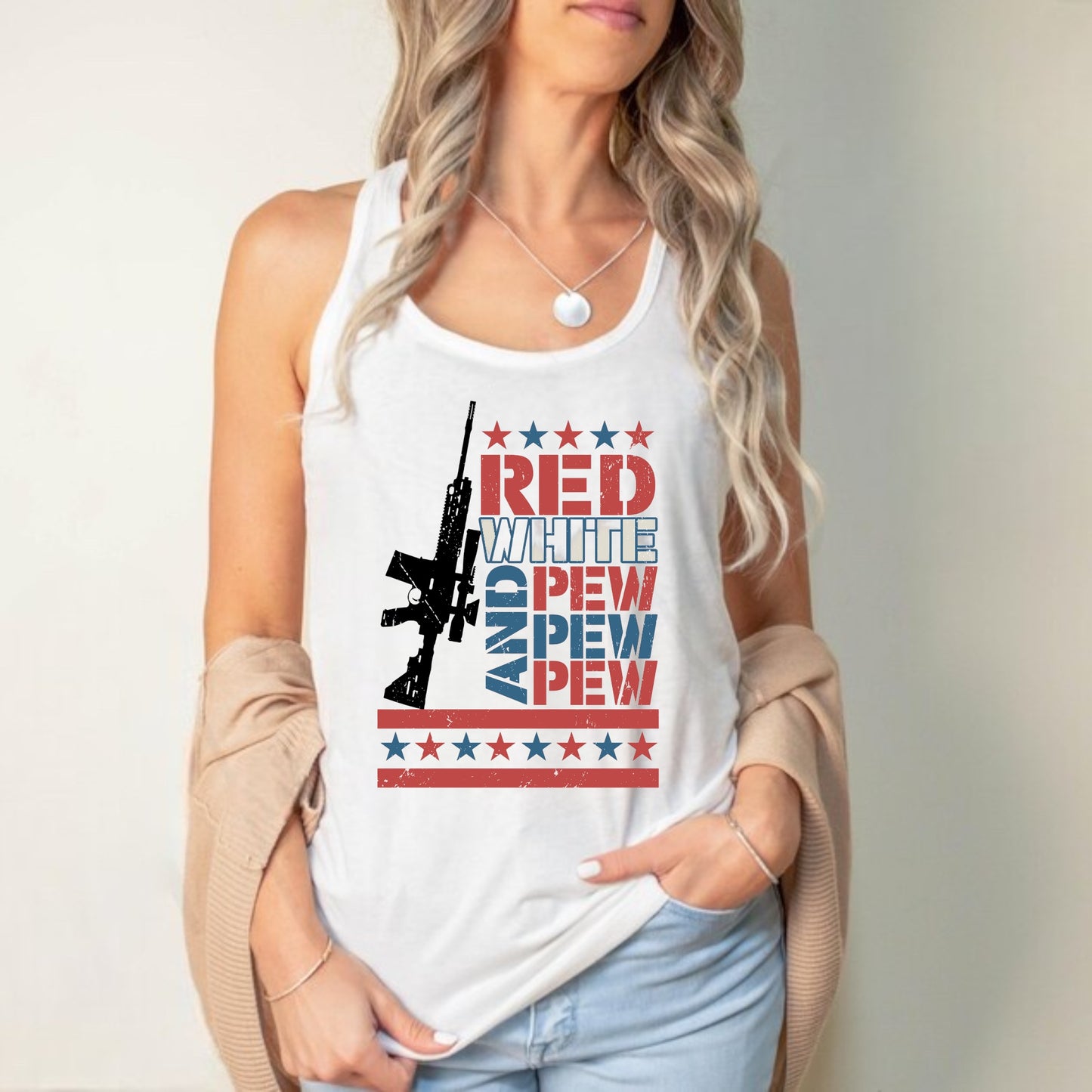 Red White and Pew Tank or Tee