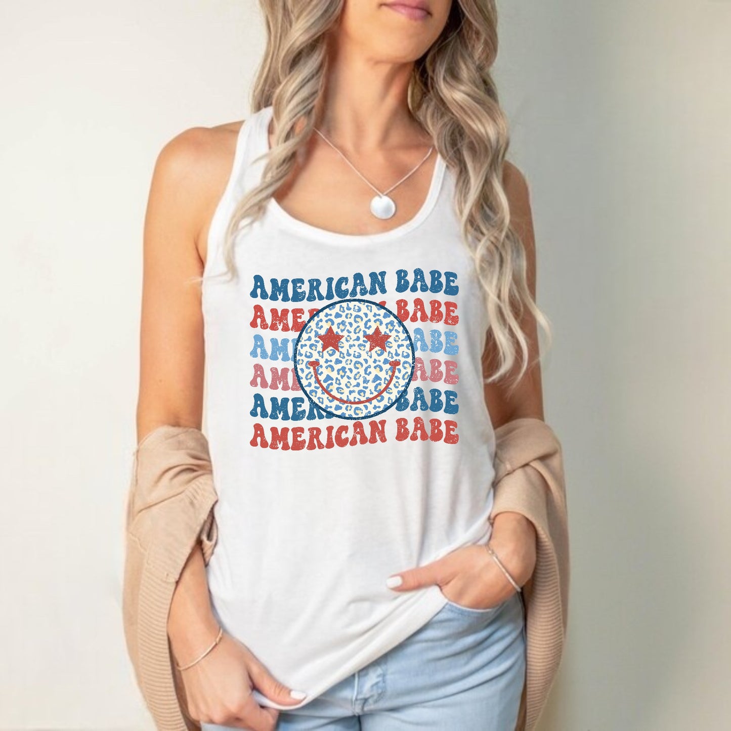 Retro American Babe Tank or Tee