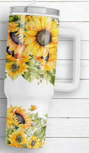 40oz Tumbler-Yellow Sunflower