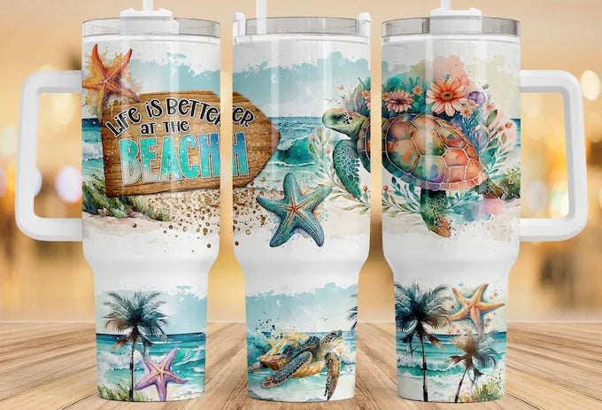 40oz Tumbler- Life Is Better At The Beach