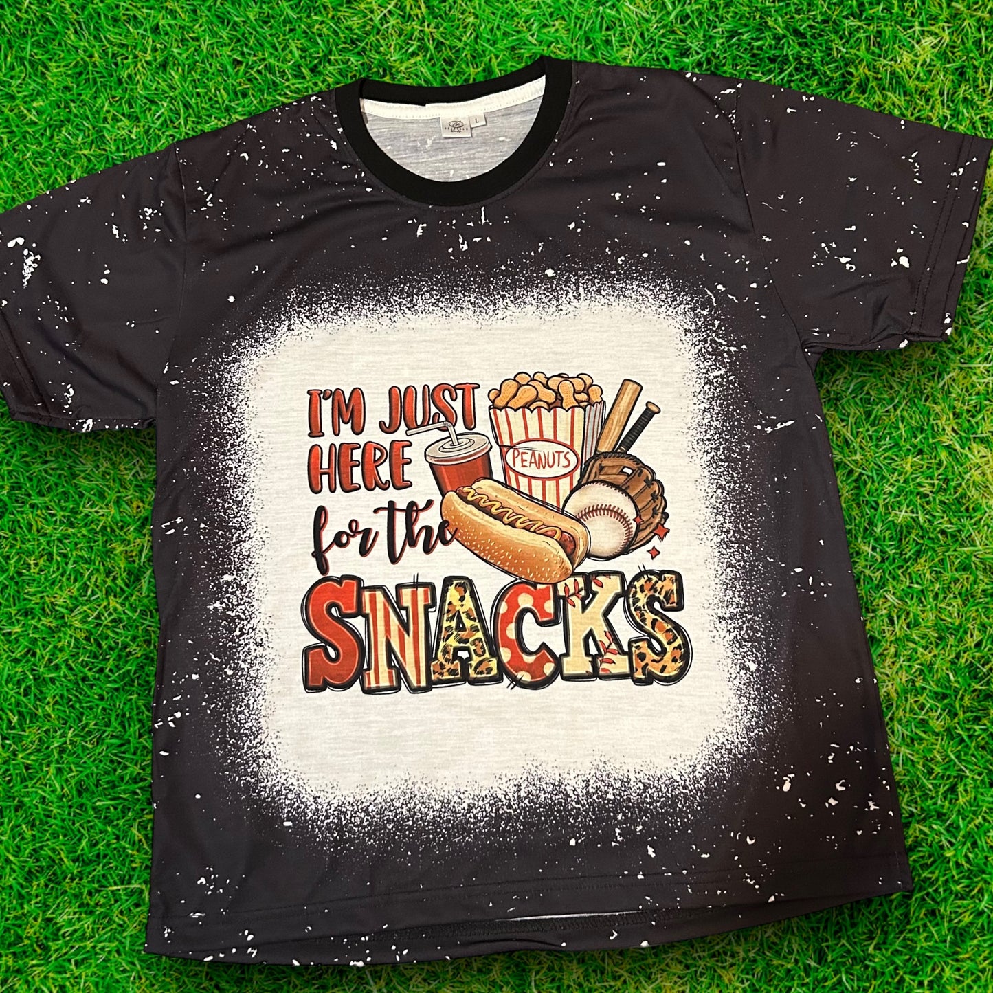 I’m Just Here For the Snacks Bleach Tee