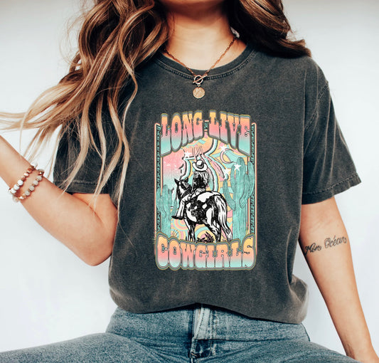 Long Live Cowgirls Distressed Tee