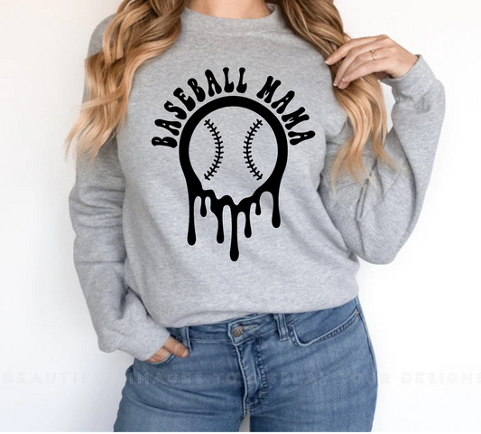 Baseball Mama Crewneck Sweatshirt or Tee
