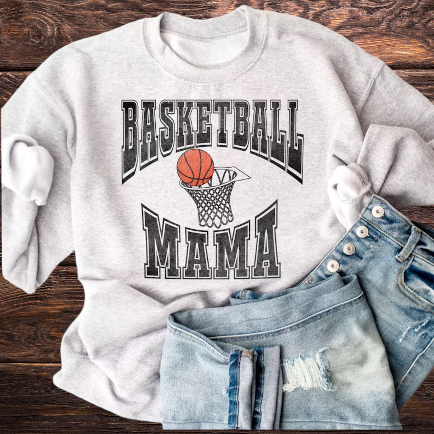 Basketball Mama Crewneck Sweatshirt or Tee