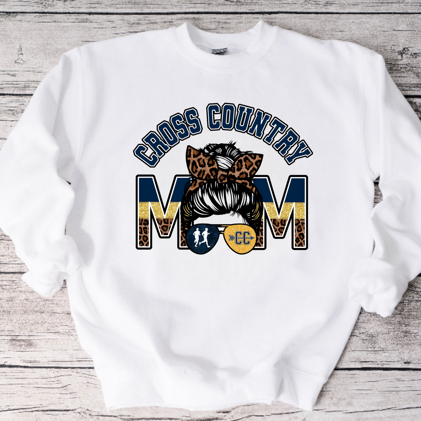 Customizable Cross Country Mom Crewneck Sweatshirt or Tee