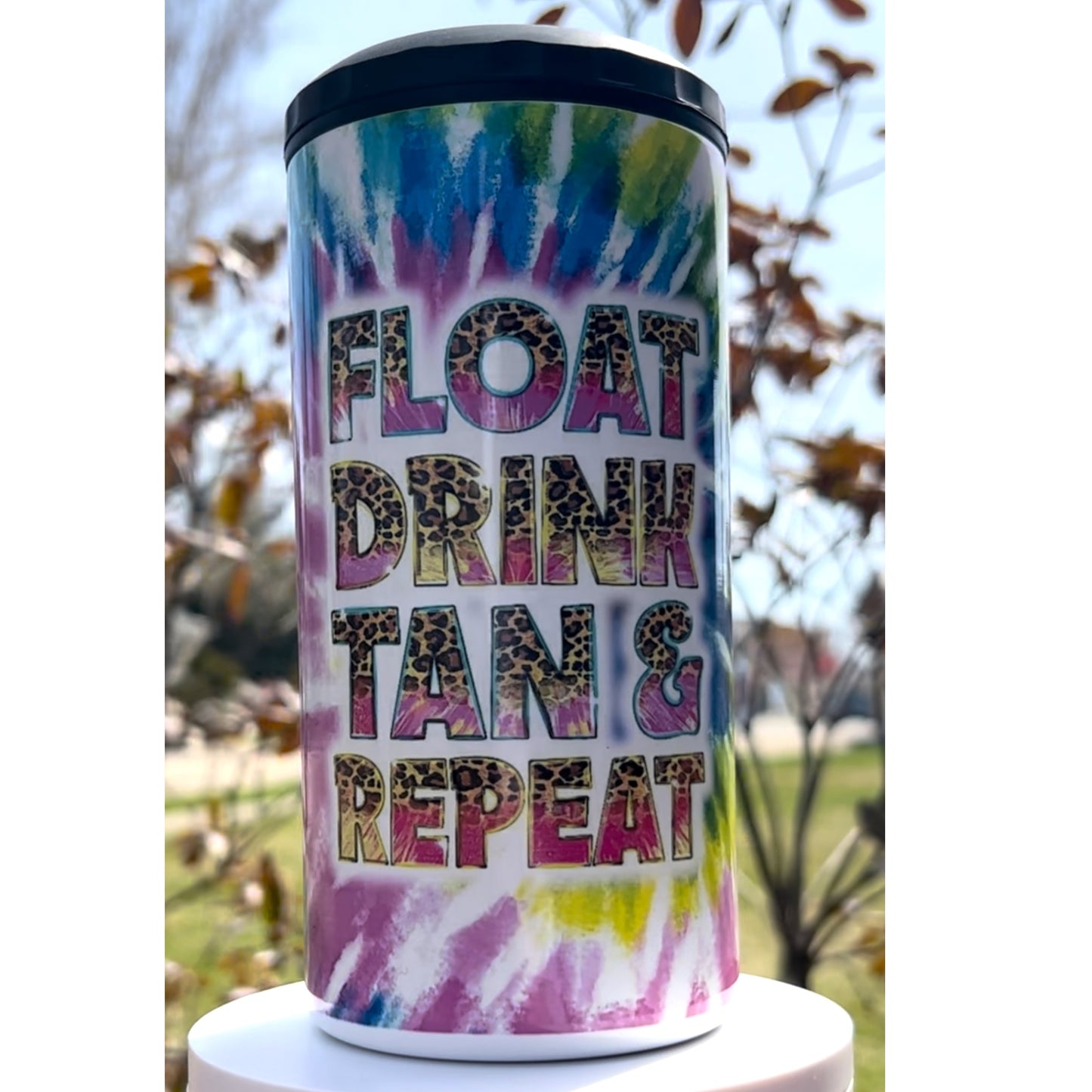 FLOAT DRINK TAN & REPEAT- 4 in 1 Can Cooler