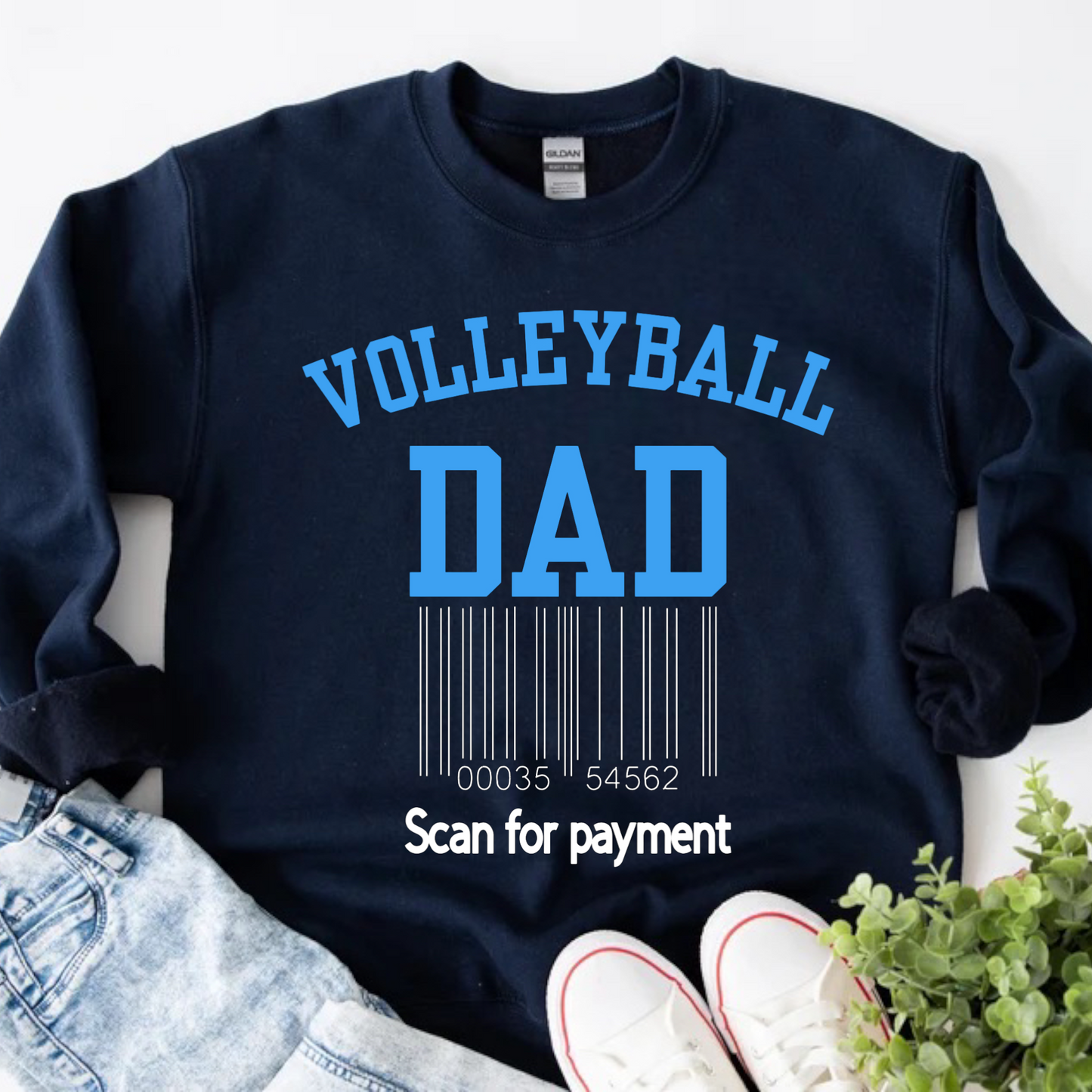 Volleyball Dad Crewneck Sweatshirt or Tee