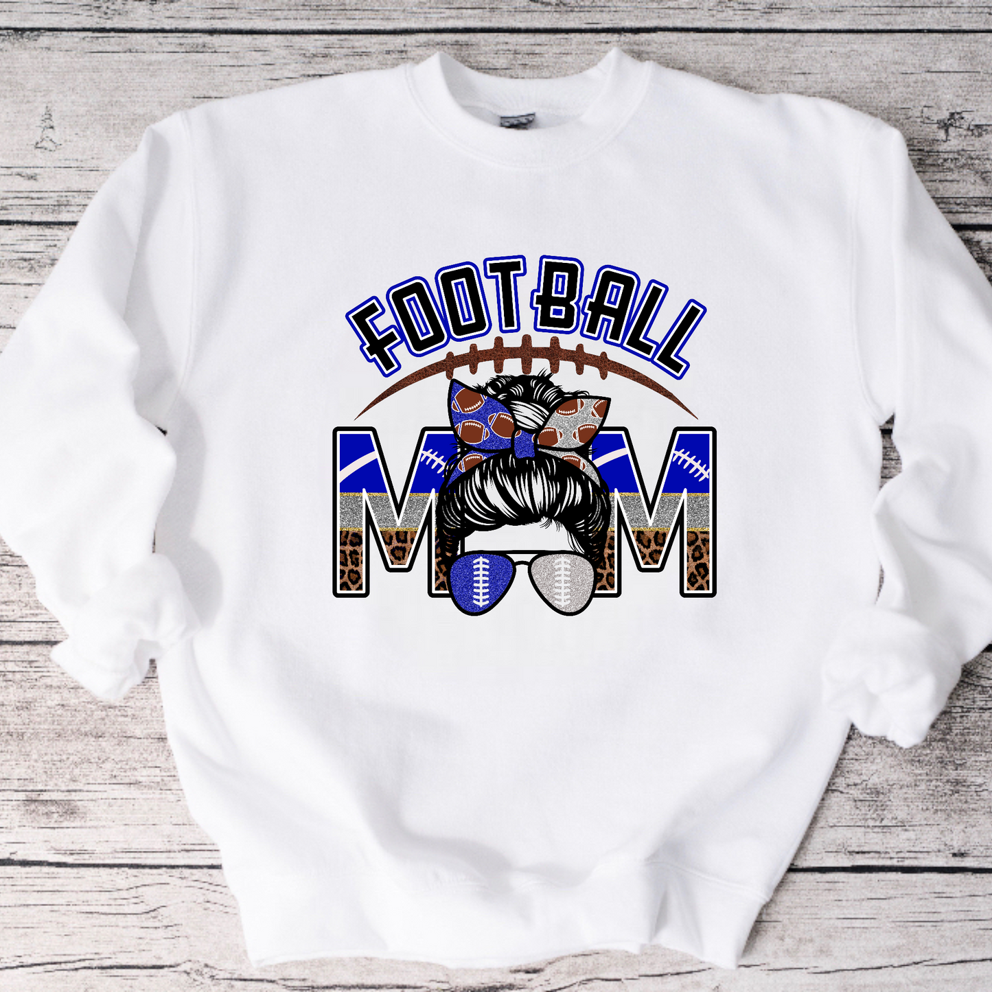 Customizable Football Mom Crewneck Sweatshirt or Tee