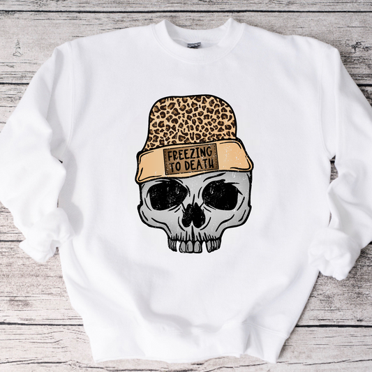 Freezing to Death Skull Crewneck Sweatshirt or Tee