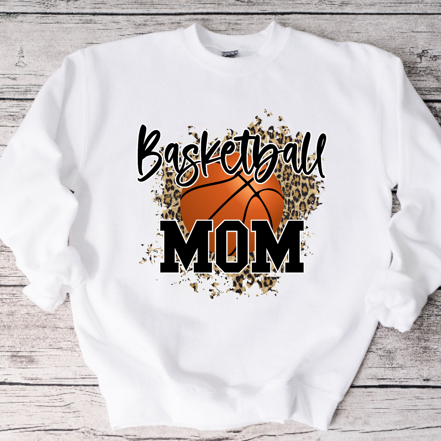 Leopard Basketball Mom Crewneck Sweatshirt or Tee