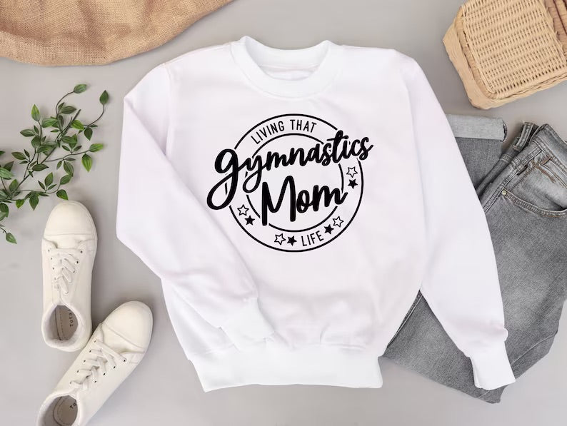 Gymnastics Mom Life Crewneck Sweatshirt or Tee