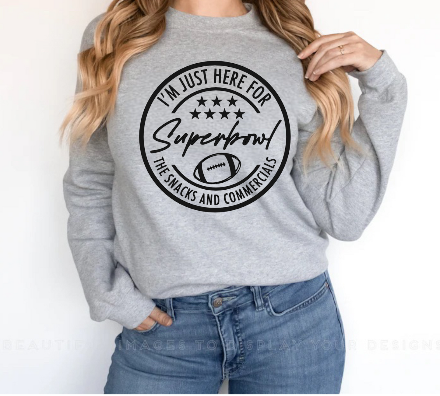 Here For the Snacks & Commercials Superbowl Crewneck Sweatshirt or Tee