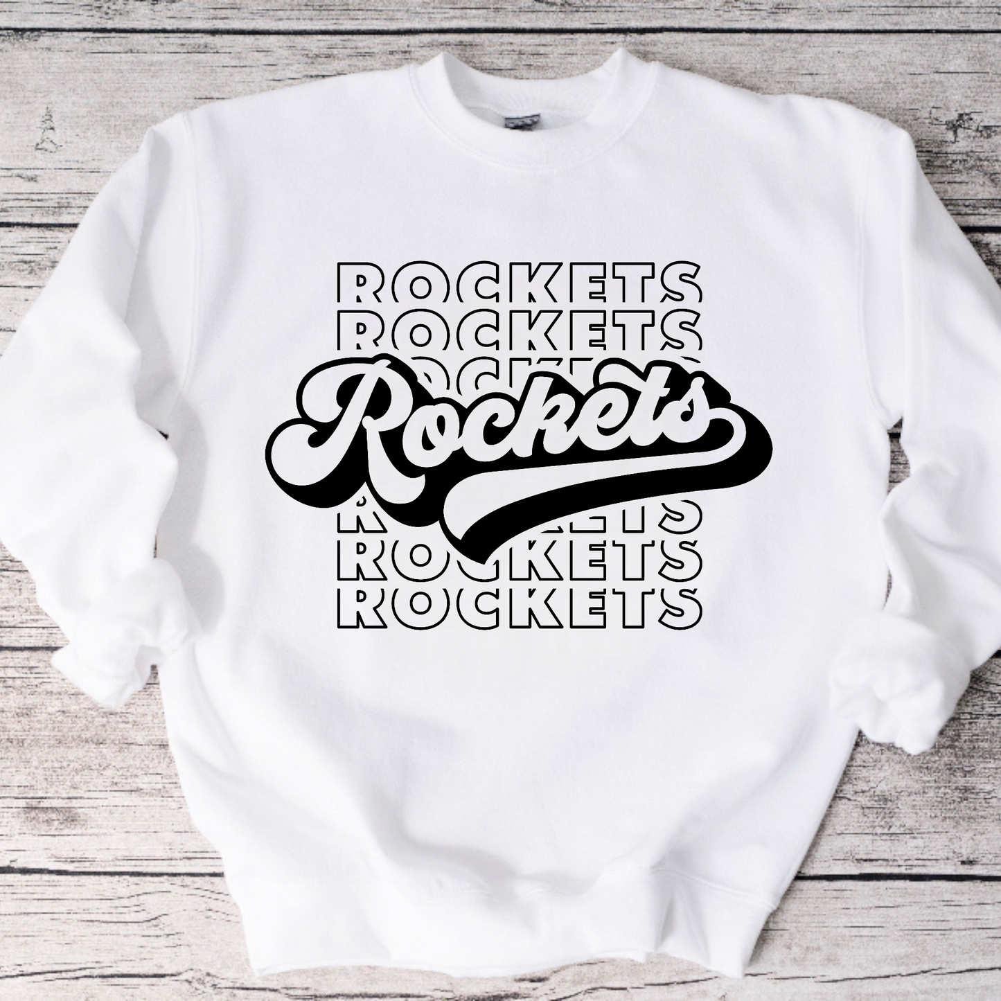 Retro Rockets Crewneck Sweatshirt or Tee
